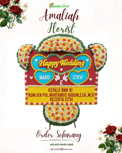 Karangan Papan Bunga Pernikahan di Totaka